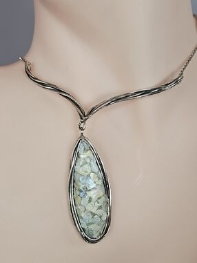 Authentic Roman Glass Necklace In Sterling Silver 20"